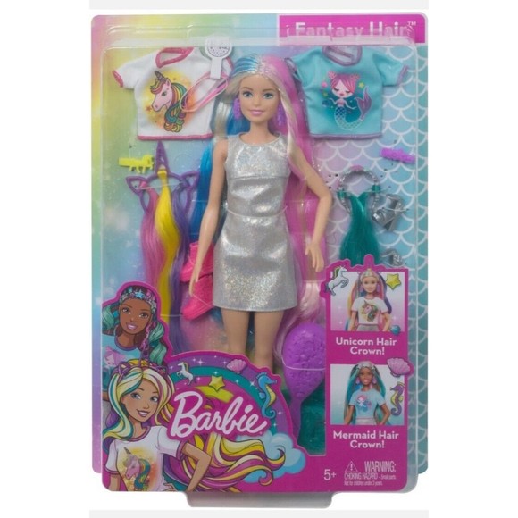 Barbie Fantasy Hair Doll With Mermaid & Unicorn Looks Style and Switch Blonde - Picture 1 of 4
